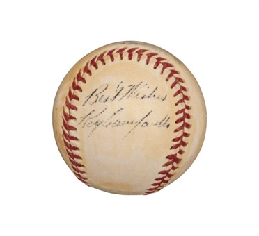 Vintage Roy Campanella Single-Signed Official National League Mini Baseball